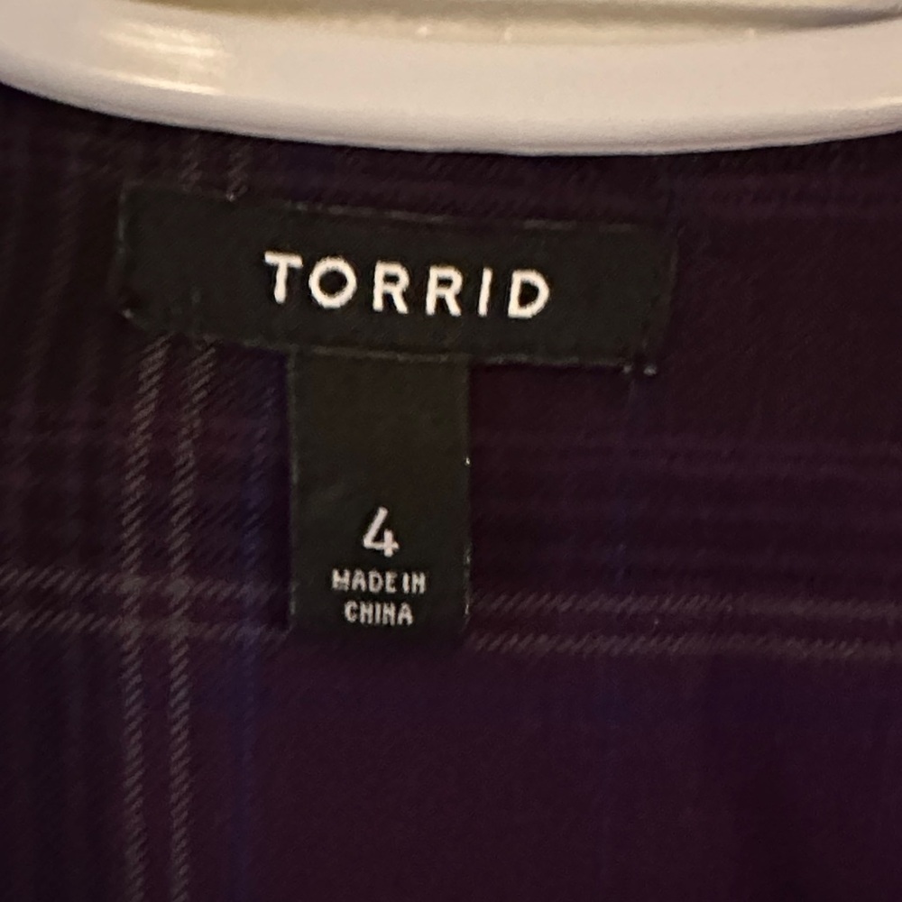 Torrid Purple Plaid Cardigan - Picture 2 of 2